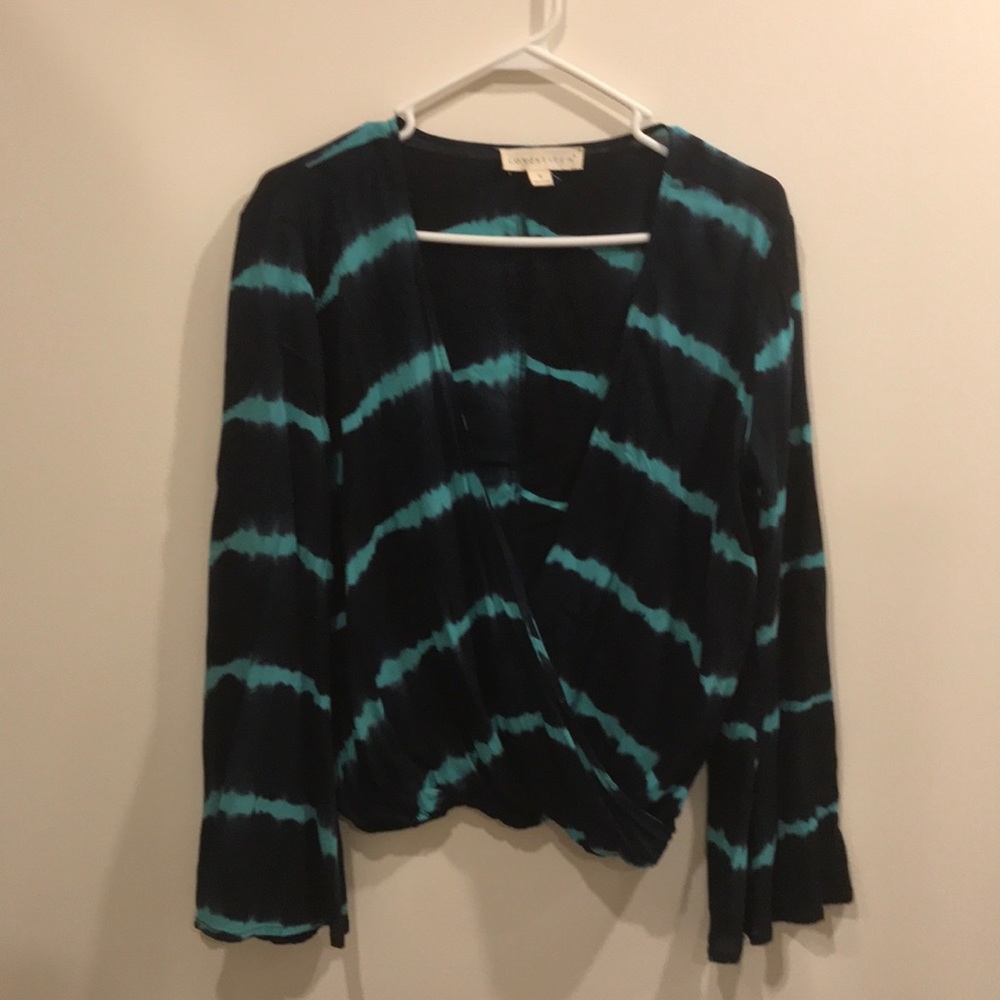 Lovestitch top navy strip size small